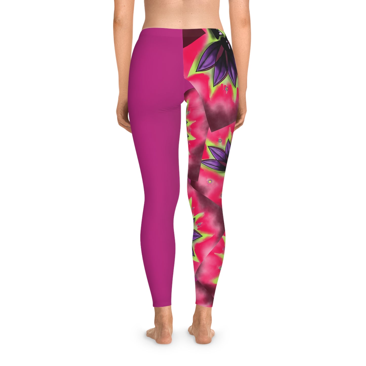 Vibrant Floral Stretchy Leggings - Perfect for Yoga and Activewear
