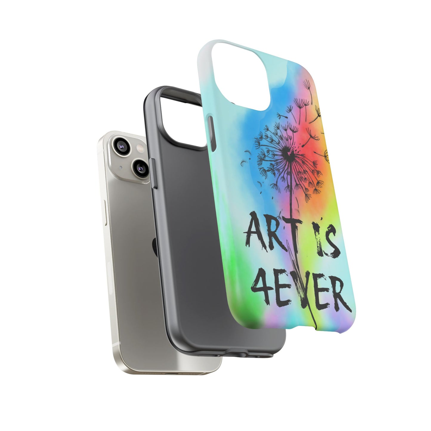 Artistic Phone Case, Vibrant Dandelion Design, Gift for Artists, Colorful Accessory for Creative Souls, Unique Tech Gift