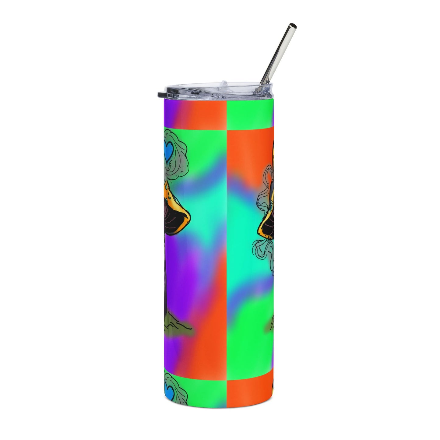 Colorful Psychedelic Stainless Steel Tumbler, 20oz - Perfect for Festivals, Outdoor Adventures, Gift for Nature Lovers, Cool Mushroom Design