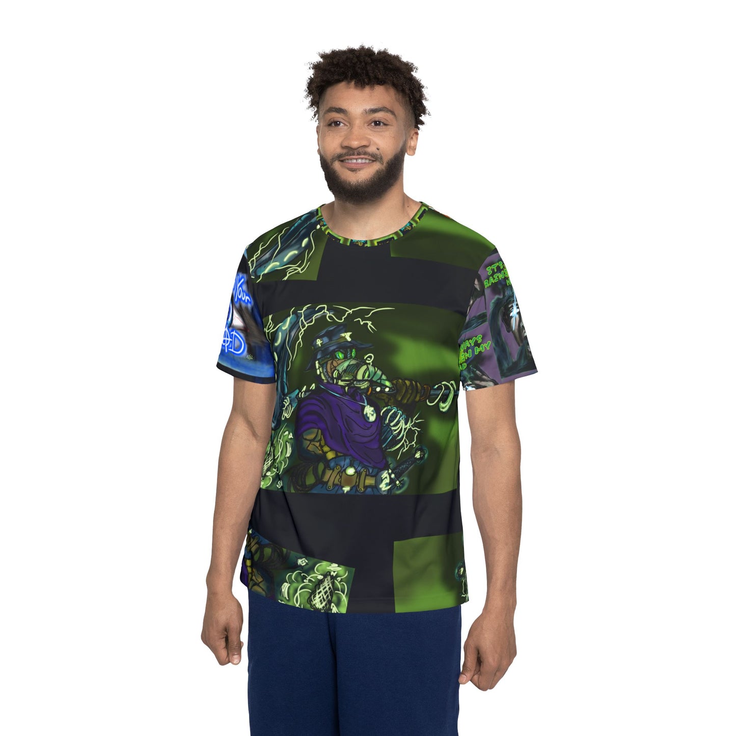 Men's Sports Jersey: Bold Graphic Tee for Gamers, Cosplay, and Halloween, Unique AOP Shirt, Perfect Gift for Nerds
