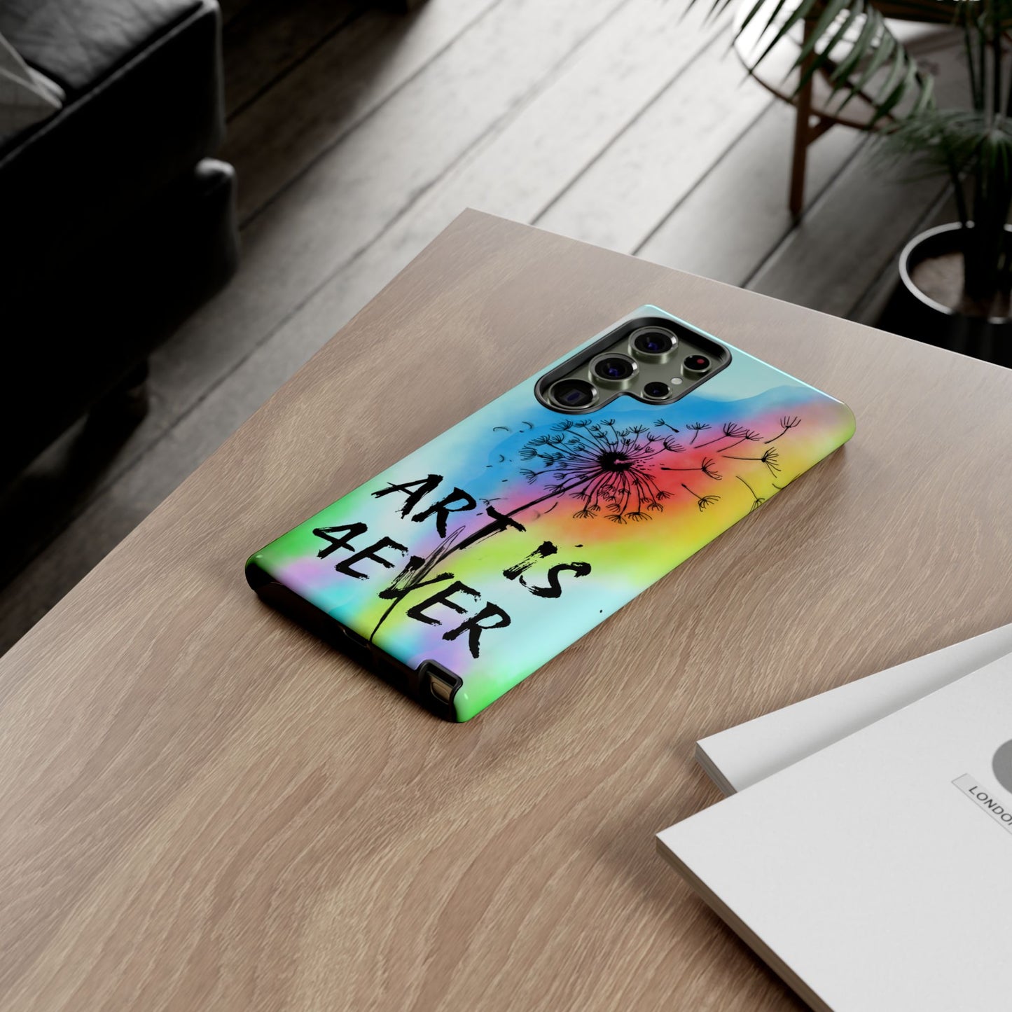 Artistic Phone Case, Vibrant Dandelion Design, Gift for Artists, Colorful Accessory for Creative Souls, Unique Tech Gift