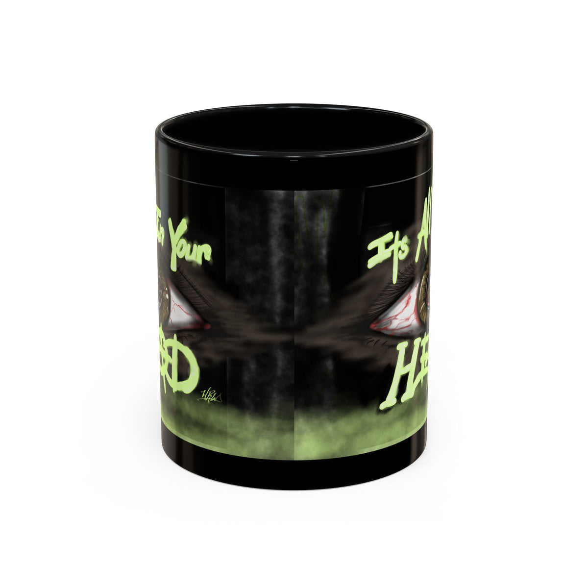 Edgy Accent Coffee Mug - Unique Gift for Artists, Home Decor, Halloween, Motivational Drinkware, Gothic Style, Mindful Daily Use