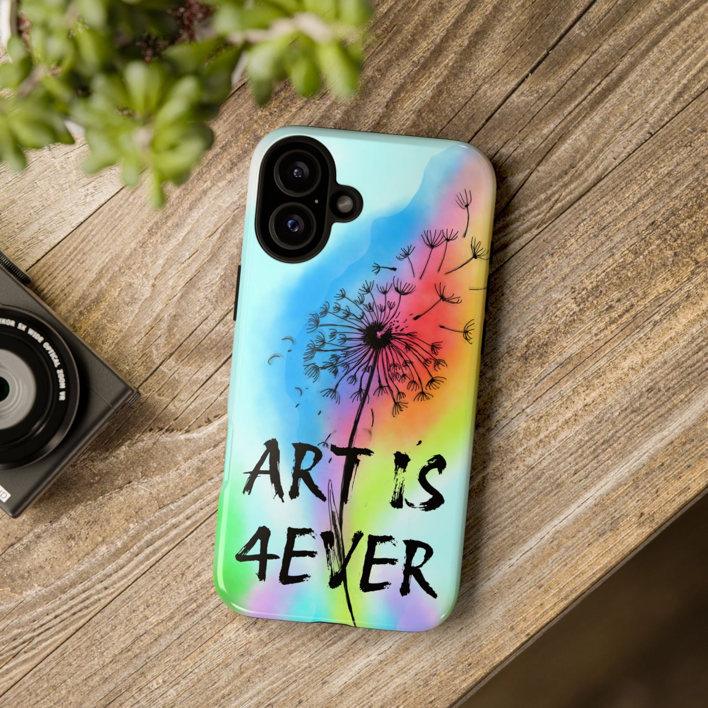 Artistic Phone Case, Vibrant Dandelion Design, Gift for Artists, Colorful Accessory for Creative Souls, Unique Tech Gift