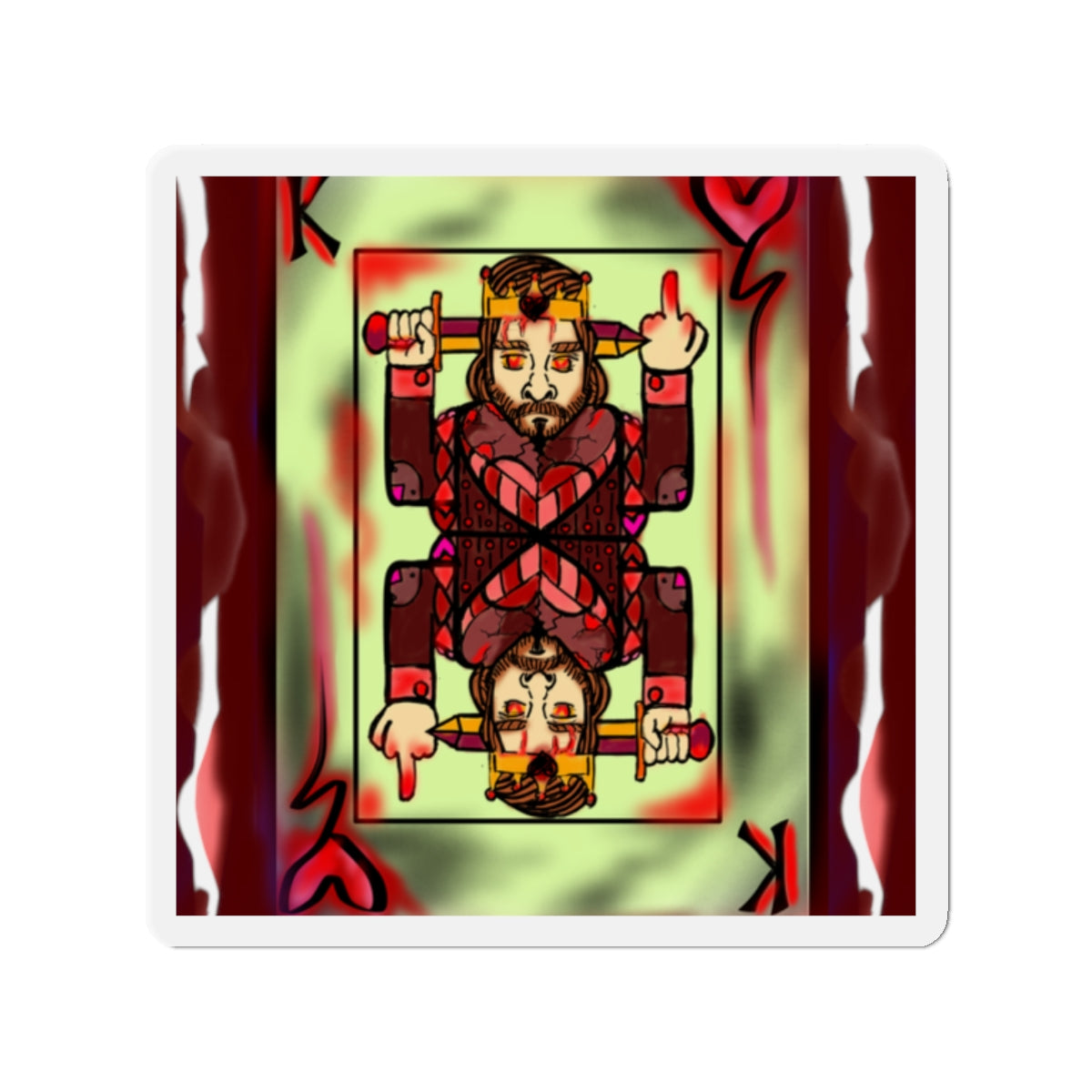 Rebel King Die-Cut Magnet | Funky Card Design for Home Decor & Gifts