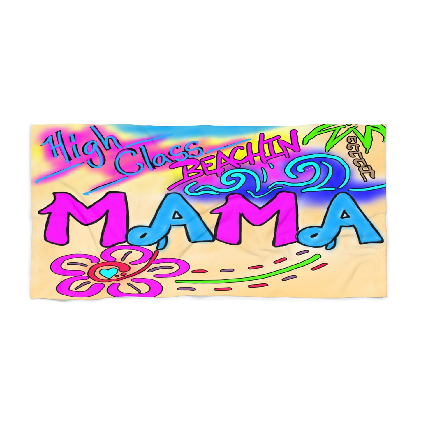High Class Beach Mama Towel – Vibrant Beach Towel for Moms