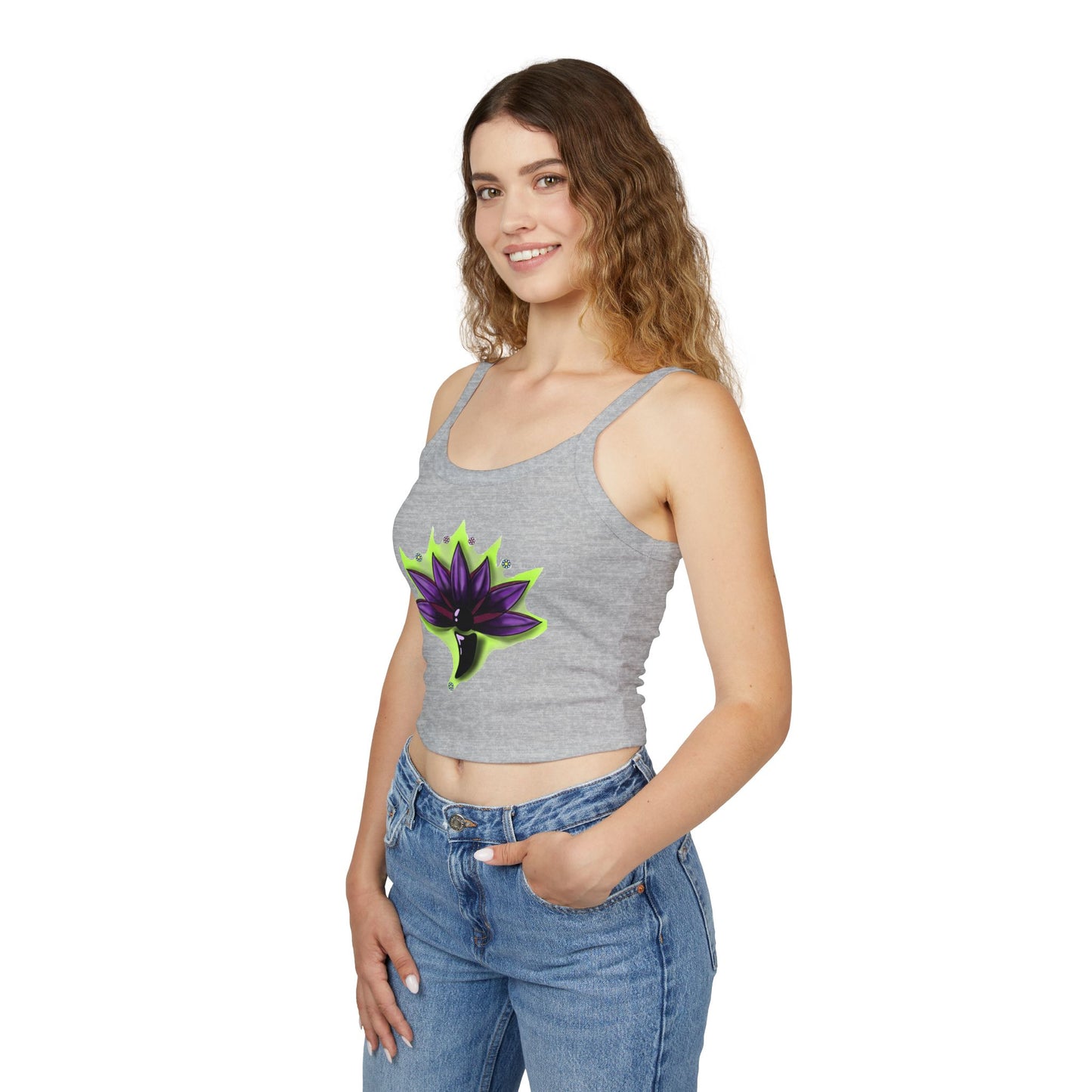 Lotus Flower Spaghetti Strap Tank Top - Boho Chic Women’s Summer Wear