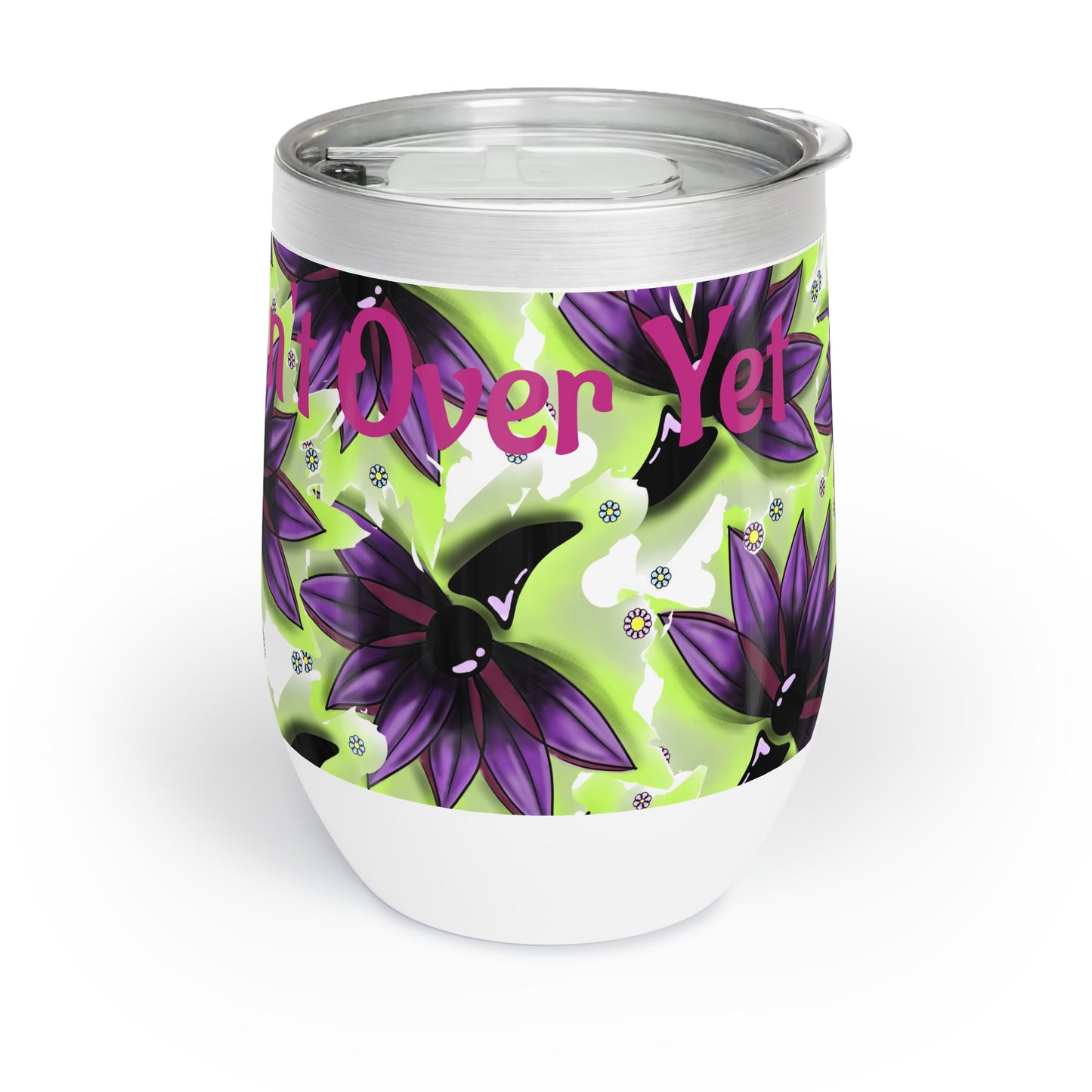 Colorful Floral Wine Tumbler for Stylish Sips Semicolon and Lotus Design