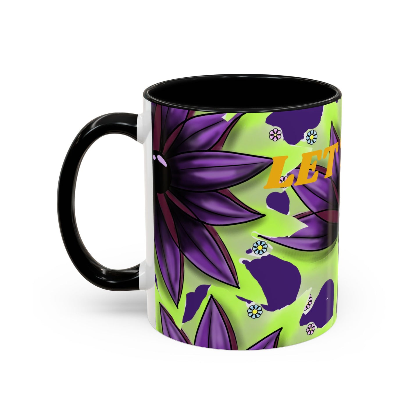 Vibrant Flower Accent Coffee Mug - 11oz & 15oz Semicolon Let Them Design