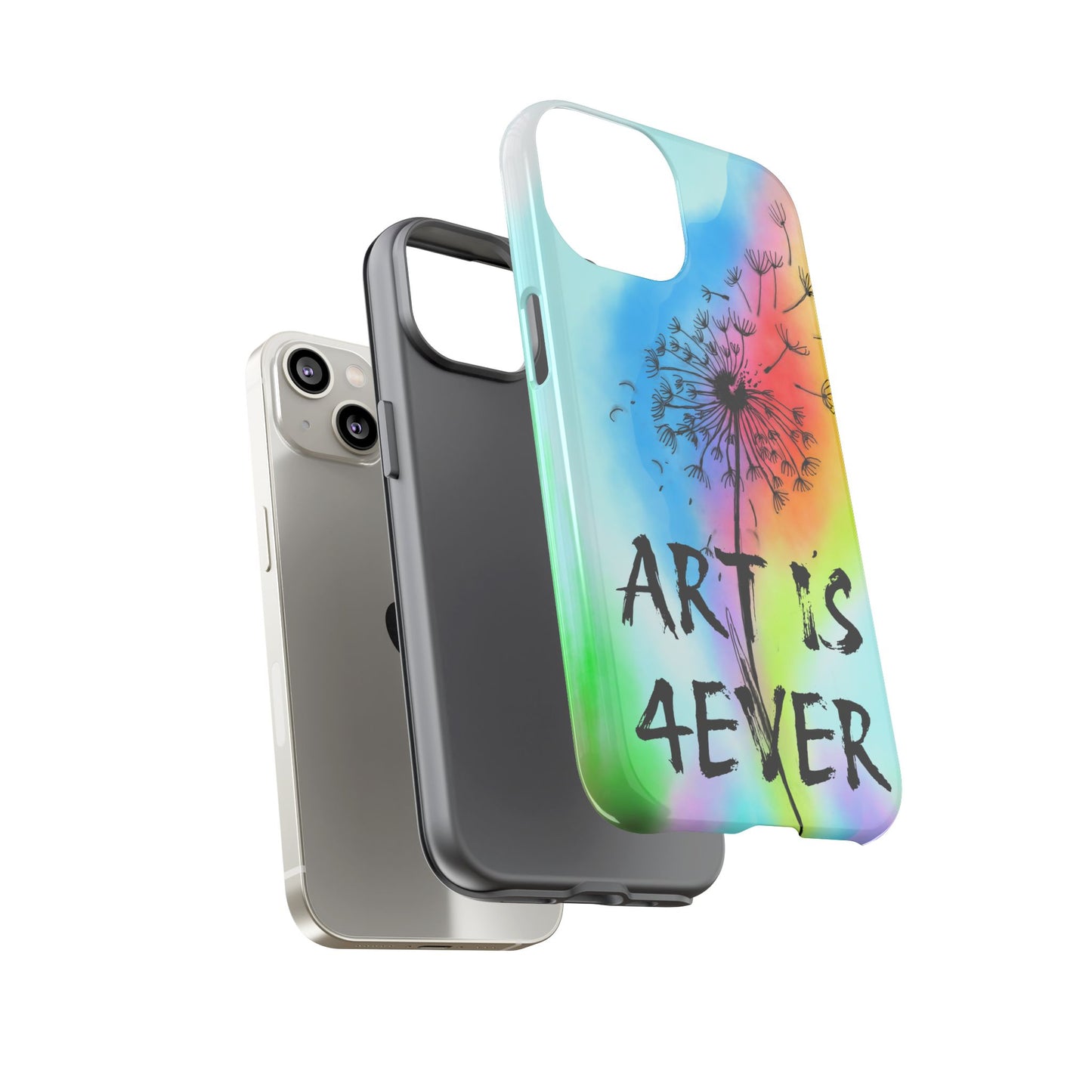 Artistic Phone Case, Vibrant Dandelion Design, Gift for Artists, Colorful Accessory for Creative Souls, Unique Tech Gift