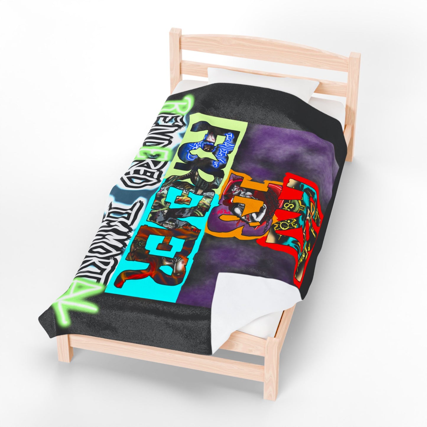 Cozy Velveteen Plush Blanket - Funky Graphic Throw for Chill Evenings, Gifts for Gamers, Home Decor Essentials