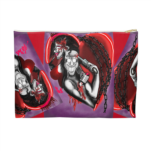 Gothic Love Accessory Pouch - Edgy Art Design for Alternative Style