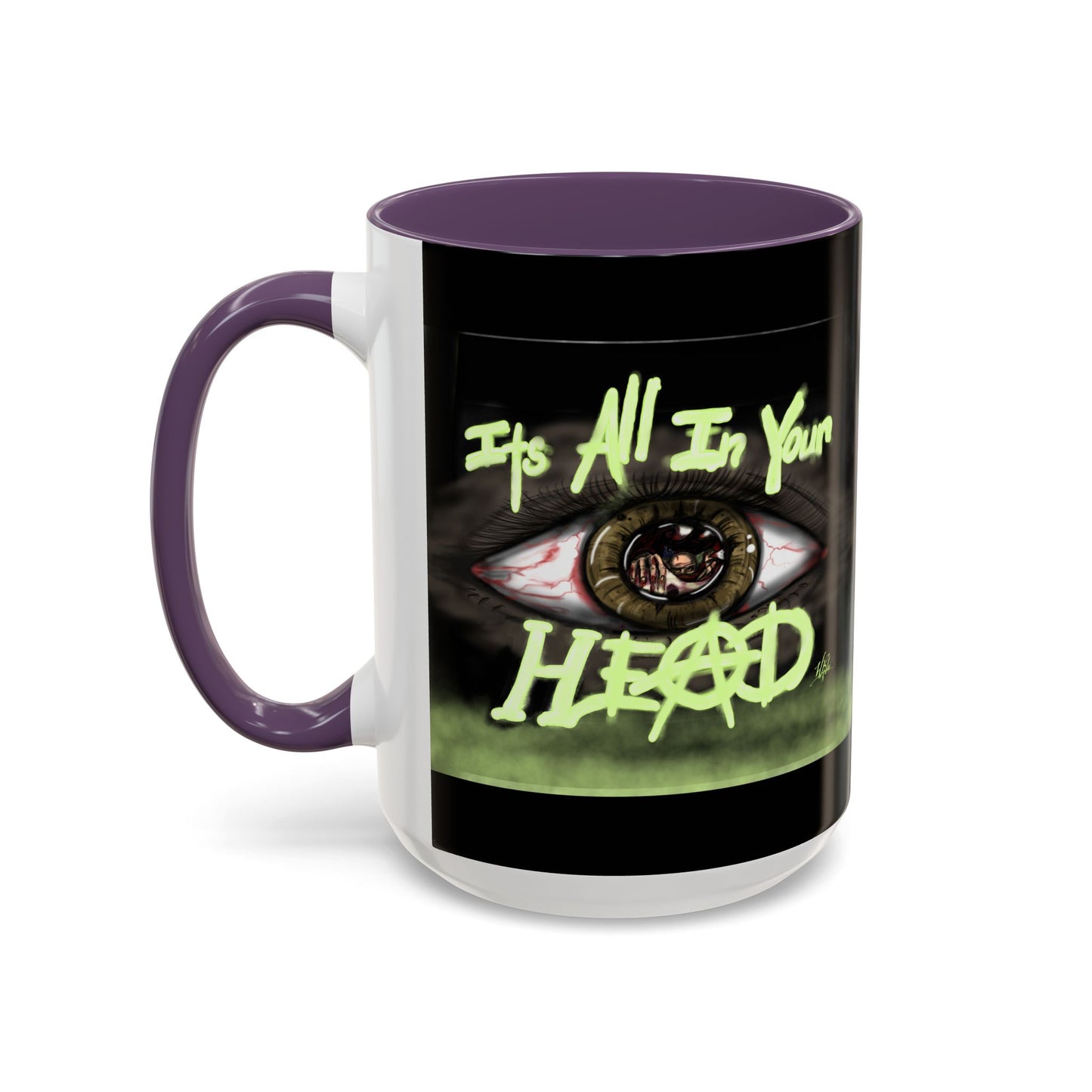 Edgy Accent Coffee Mug - Unique Gift for Artists, Home Decor, Halloween, Motivational Drinkware, Gothic Style, Mindful Daily Use