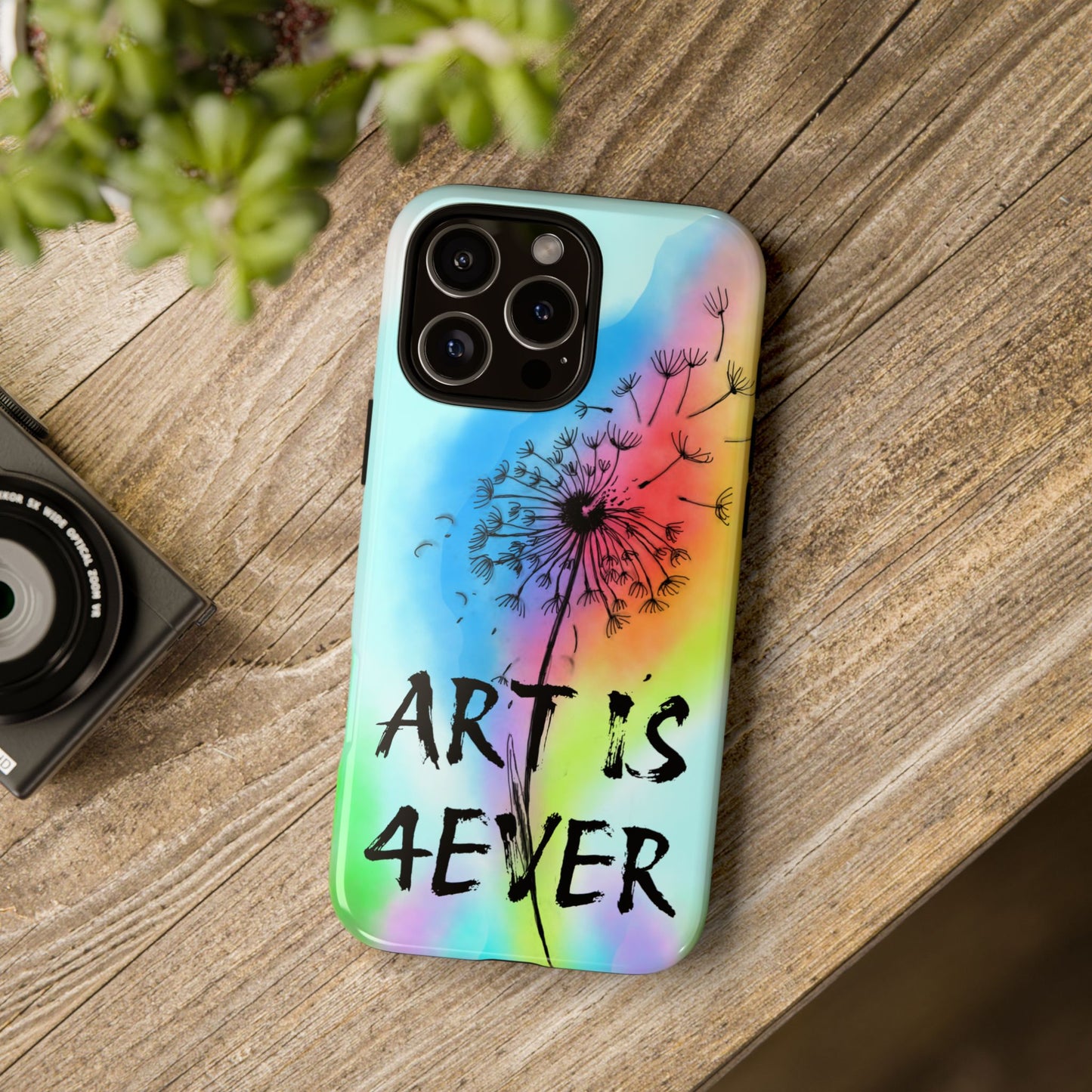 Artistic Phone Case, Vibrant Dandelion Design, Gift for Artists, Colorful Accessory for Creative Souls, Unique Tech Gift