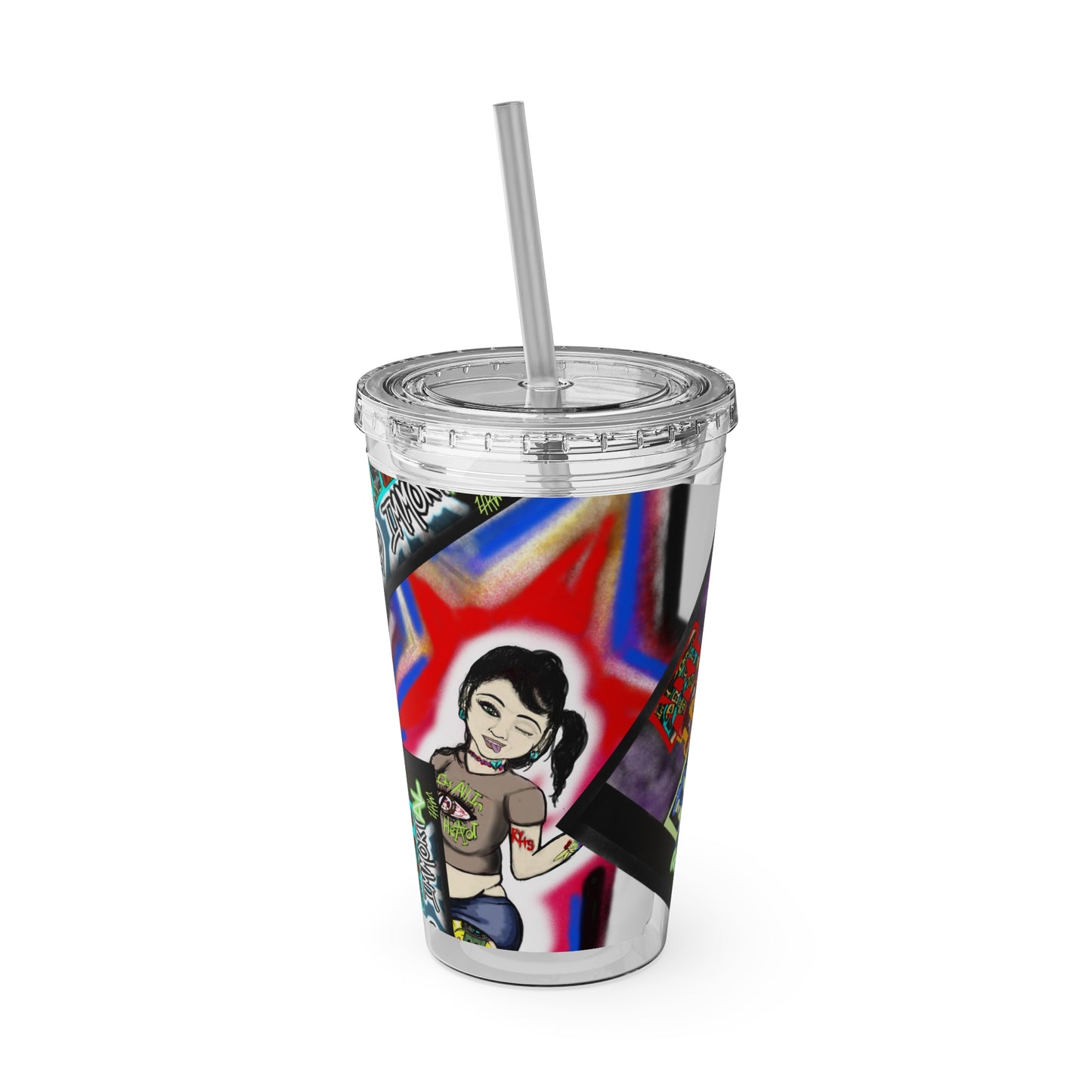 Sunsplash Tumbler with Straw, 16oz