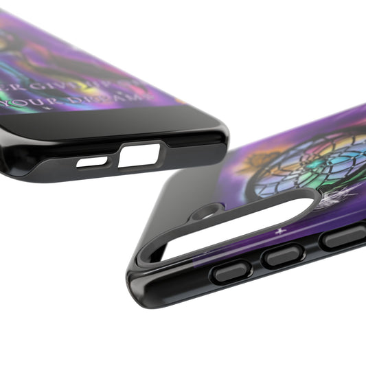 Dream Catcher Phone Case - Never Give Up On Your Dreams, Boho Chic, Gift for Her, Inspirational Decor, Unique Phone Accessory