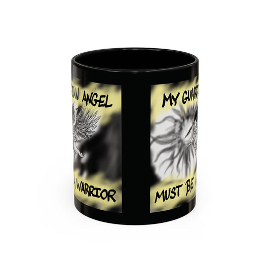 Guardian Angel Warrior Coffee Mug, Spiritual Gift, Protector Mug, Angel Decor, Cosy Homeware, Inspirational Quote