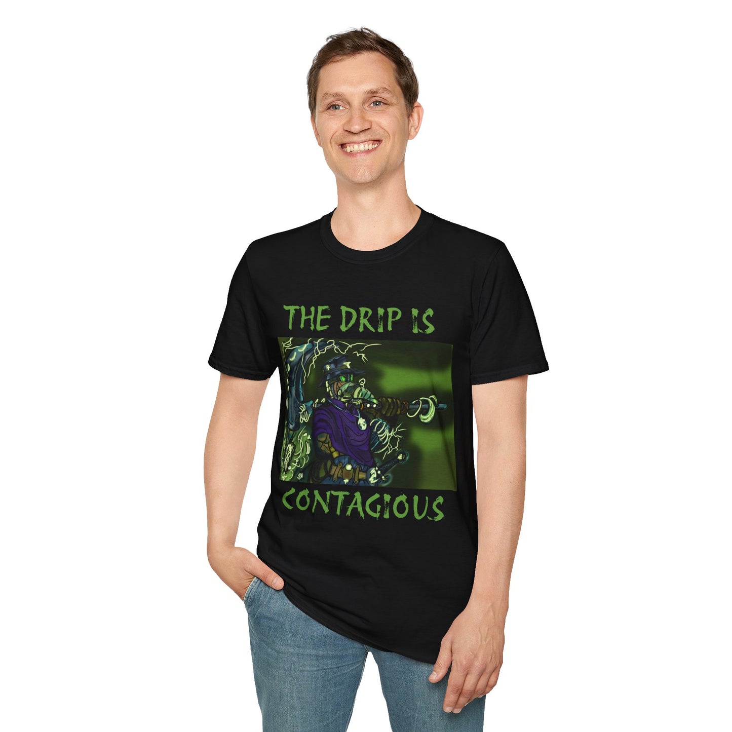 Unisex Graphic Tee - The Drip is Contagious, Trendy T-Shirt, Streetwear Fashion, Gift for Friends, Casual Wear, Hip Hop Style