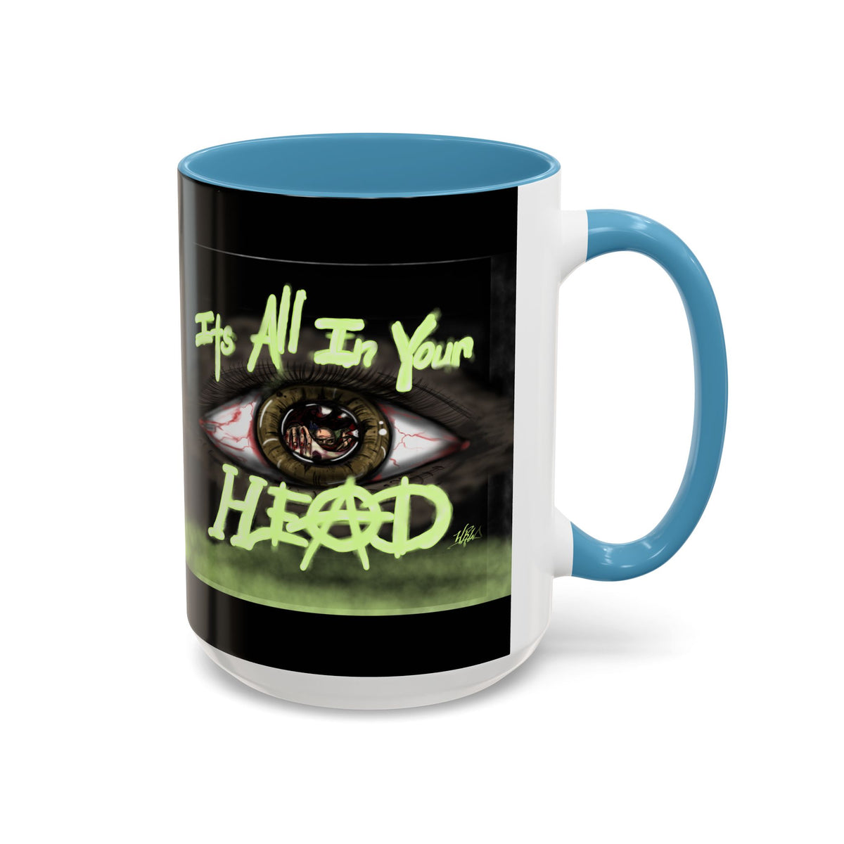 Edgy Accent Coffee Mug - Unique Gift for Artists, Home Decor, Halloween, Motivational Drinkware, Gothic Style, Mindful Daily Use