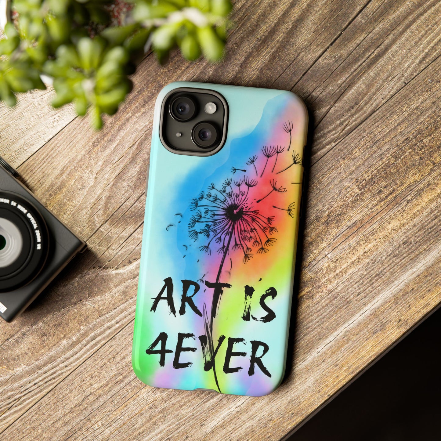 Artistic Phone Case, Vibrant Dandelion Design, Gift for Artists, Colorful Accessory for Creative Souls, Unique Tech Gift