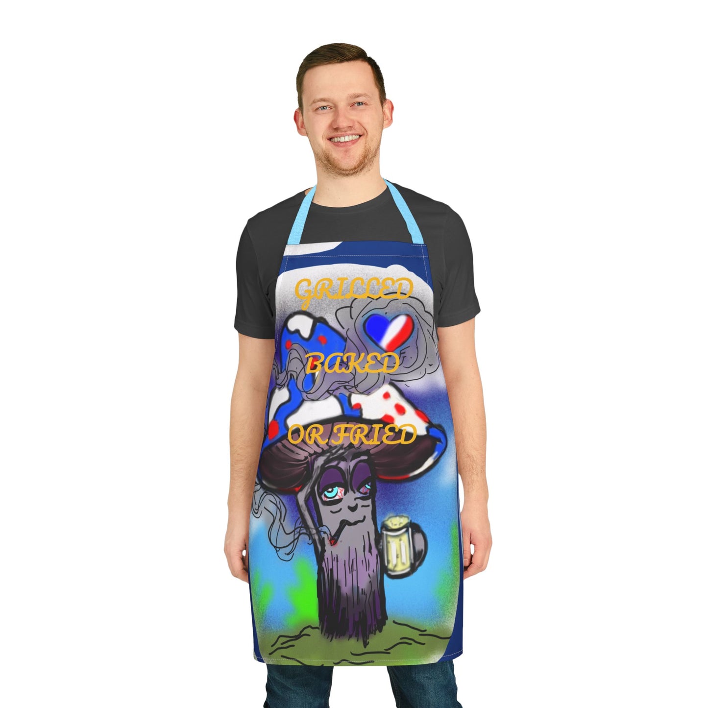 Mushroom Dude Cooking Apron for Food Lovers, Fun BBQ Gear, Unique Kitchen Gift, Quirky Chef Accessory, Perfect for Parties
