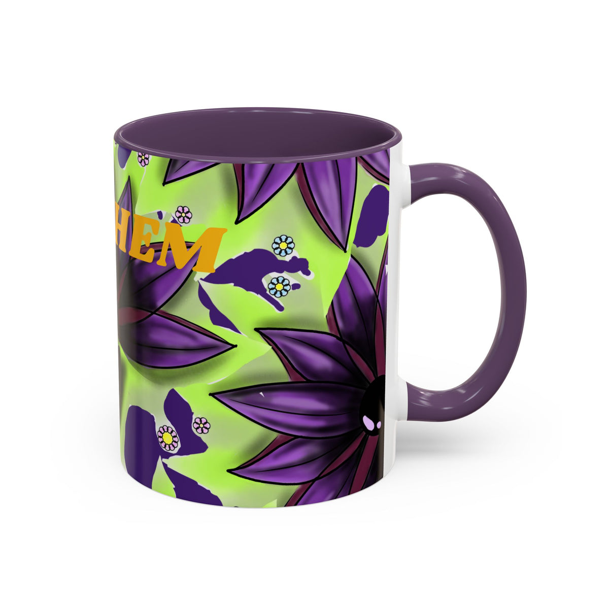 Vibrant Flower Accent Coffee Mug - 11oz & 15oz Semicolon Let Them Design