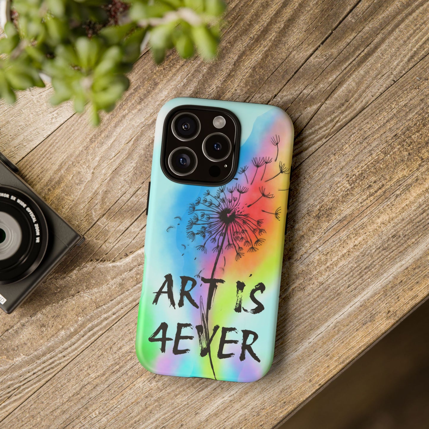 Artistic Phone Case, Vibrant Dandelion Design, Gift for Artists, Colorful Accessory for Creative Souls, Unique Tech Gift