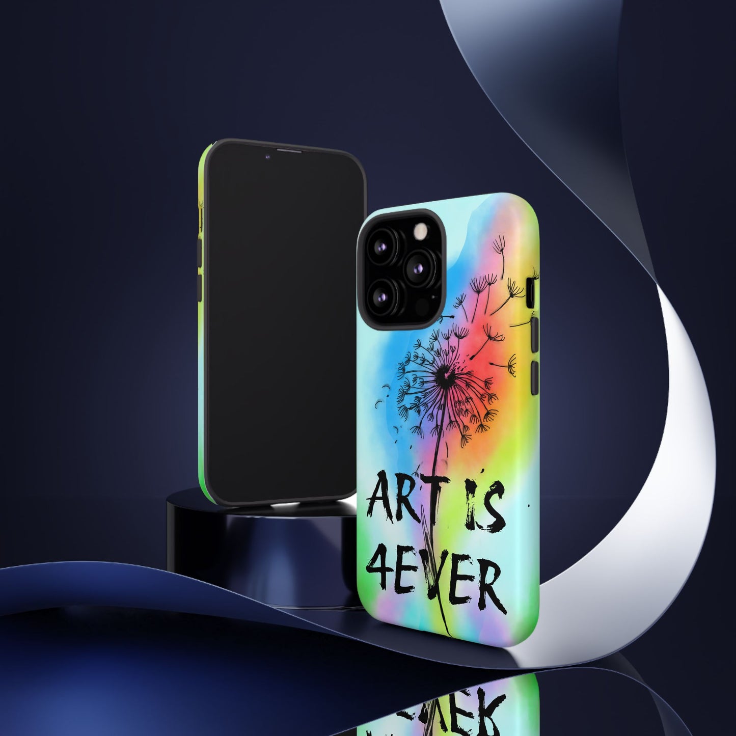 Artistic Phone Case, Vibrant Dandelion Design, Gift for Artists, Colorful Accessory for Creative Souls, Unique Tech Gift