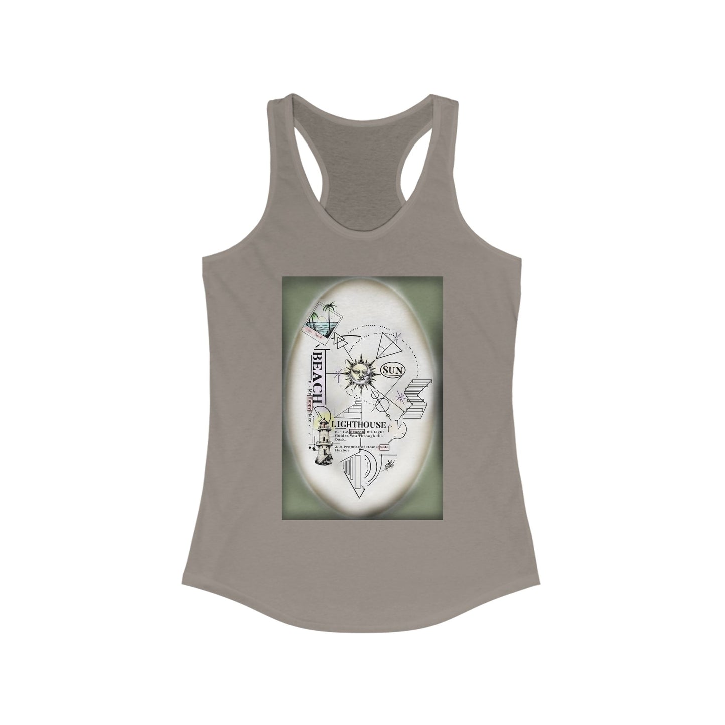 Beach and Sun Women's Racerback Tank Top, Travel Top, Summer Essentials, Workout Tank, Gift for Explorer, Nautical Vibes