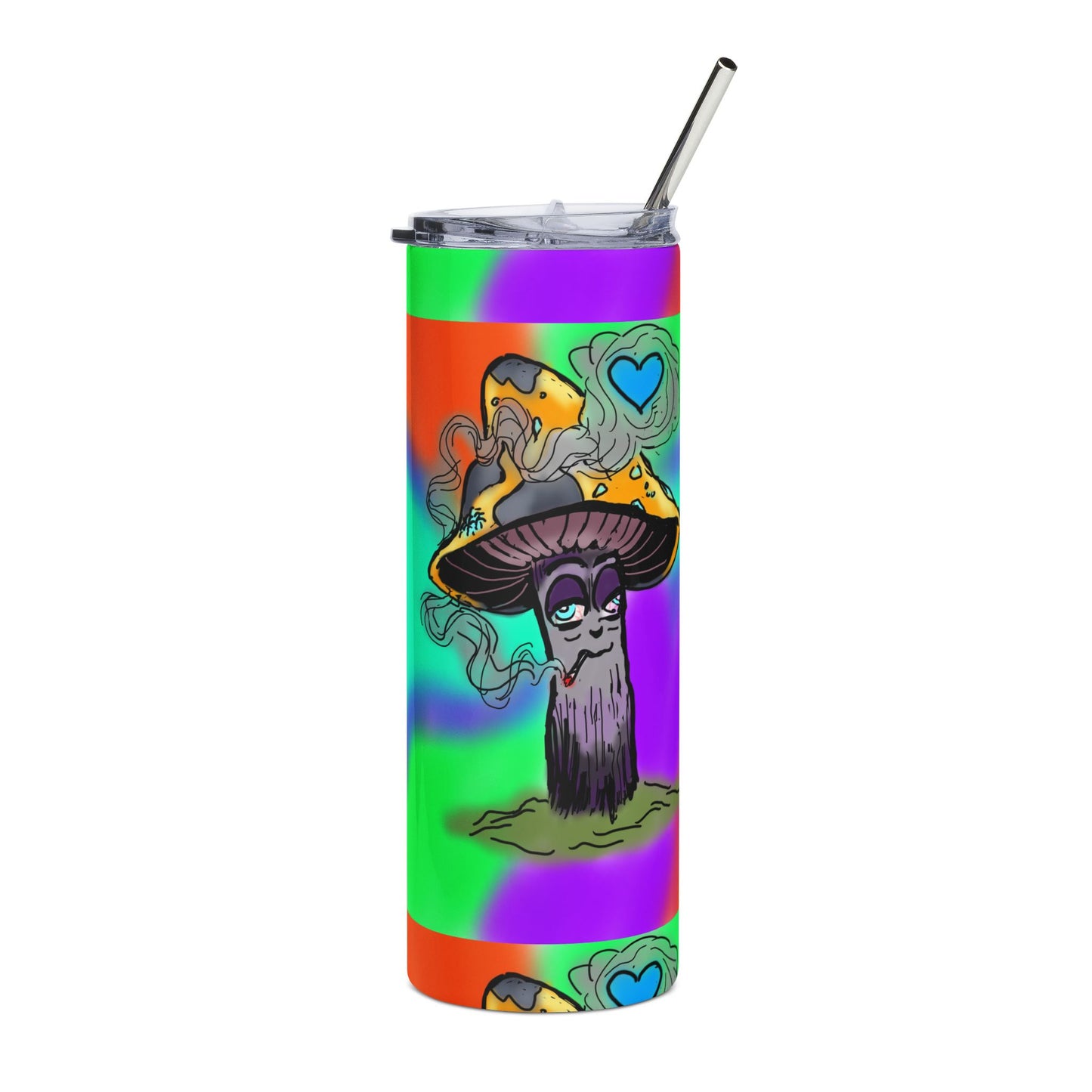 Colorful Psychedelic Stainless Steel Tumbler, 20oz - Perfect for Festivals, Outdoor Adventures, Gift for Nature Lovers, Cool Mushroom Design