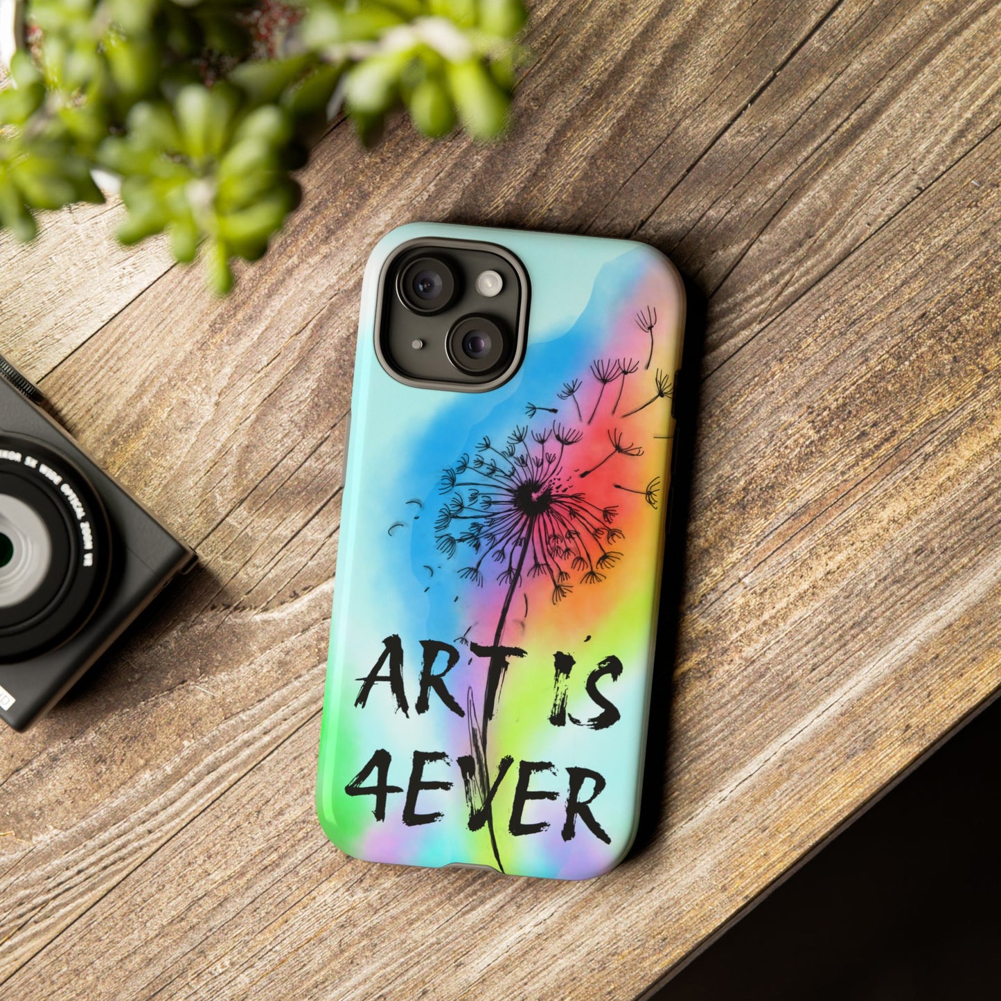 Artistic Phone Case, Vibrant Dandelion Design, Gift for Artists, Colorful Accessory for Creative Souls, Unique Tech Gift