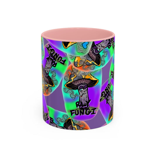 Whimsical Fungi Coffee Mug, Fun Gift for Mushroom Lovers, Colorful Drinkware for Home or Office, Cute Accent Mug for Any Occasion
