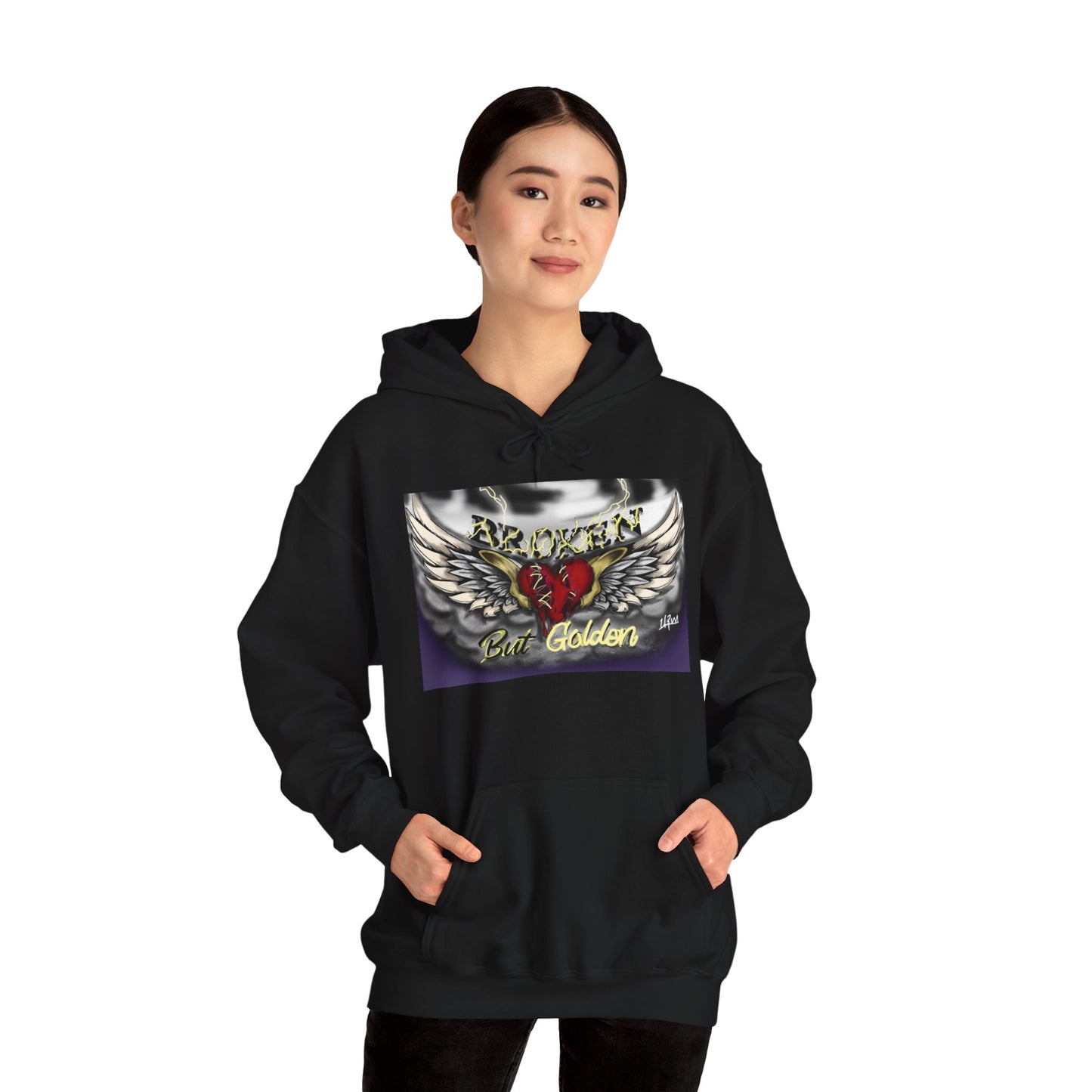 Broken But Golden Heart Unisex Hooded Sweatshirt