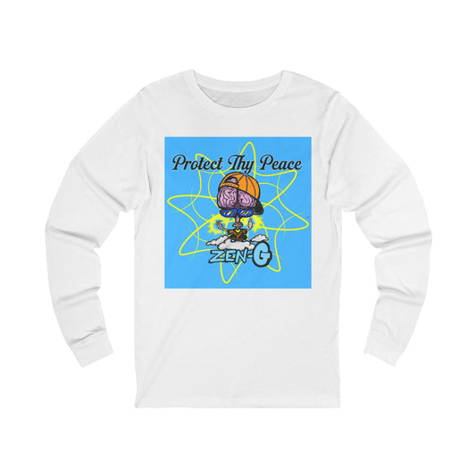 Protect Thy Peace Long Sleeve Tee, Unisex Casual Shirt, Zen Apparel, Peaceful Vibes, Mindfulness Gift, Everyday Wear