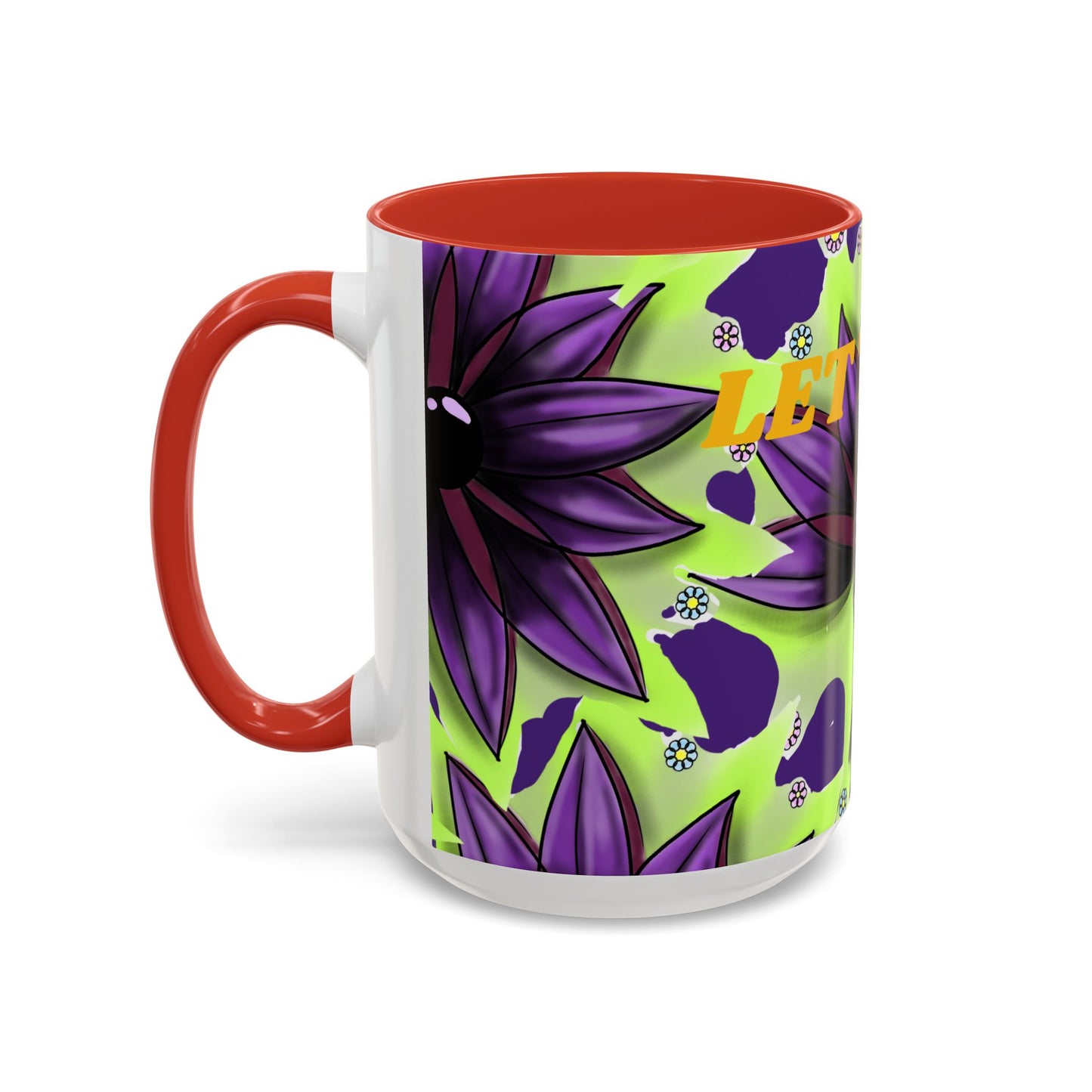 Vibrant Flower Accent Coffee Mug - 11oz & 15oz Semicolon Let Them Design