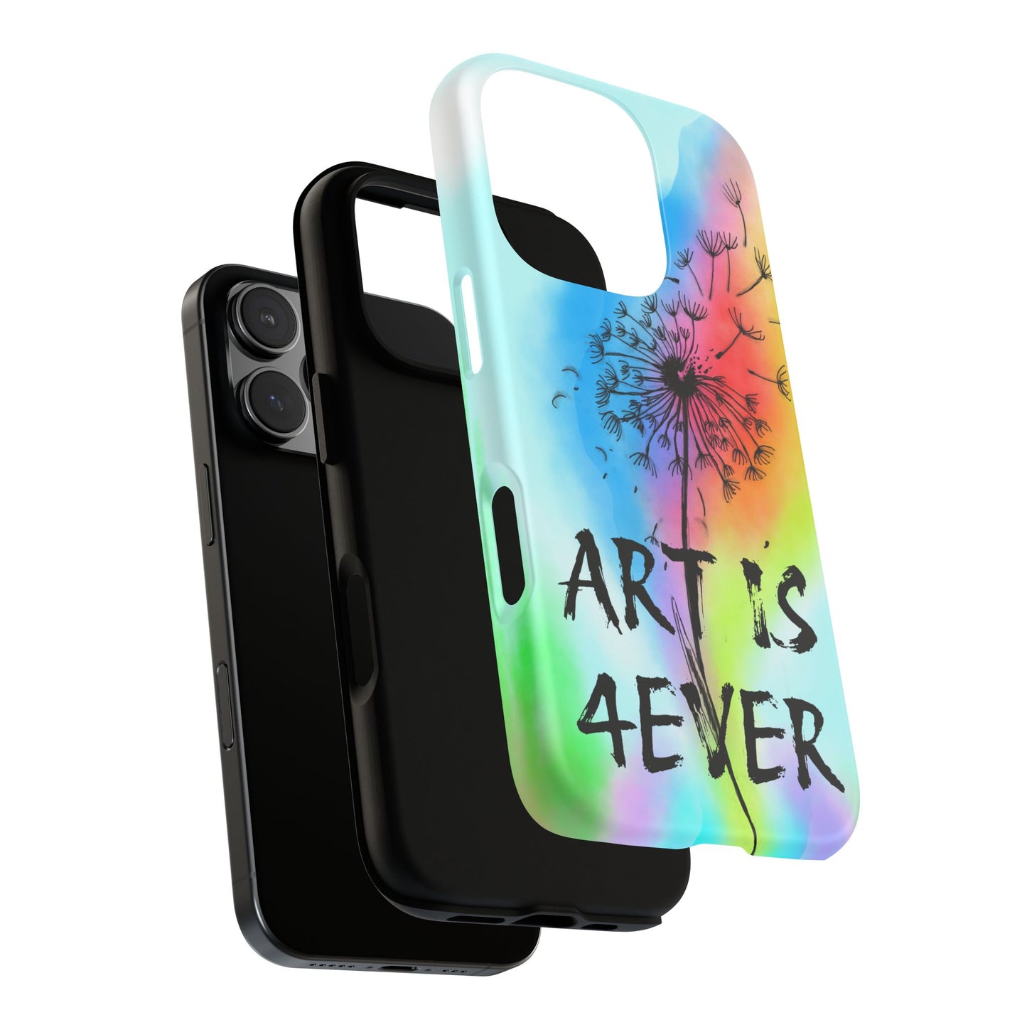 Artistic Phone Case, Vibrant Dandelion Design, Gift for Artists, Colorful Accessory for Creative Souls, Unique Tech Gift