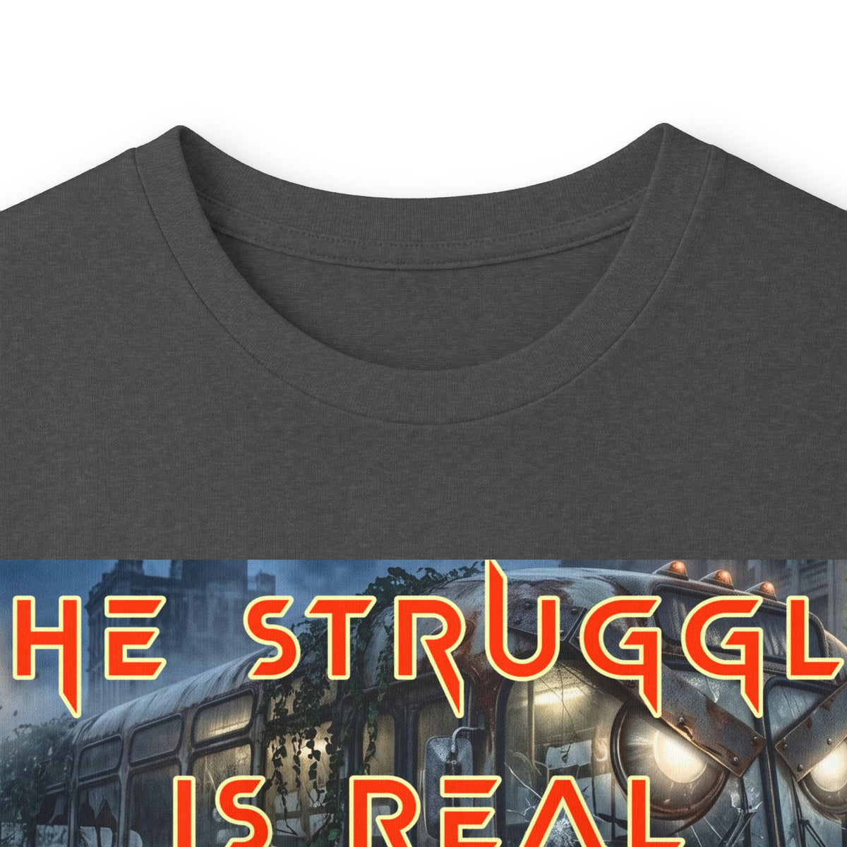 The Struggle Is Real long sleeve tee featuring a moody cinematic street scene by Reese Wilson