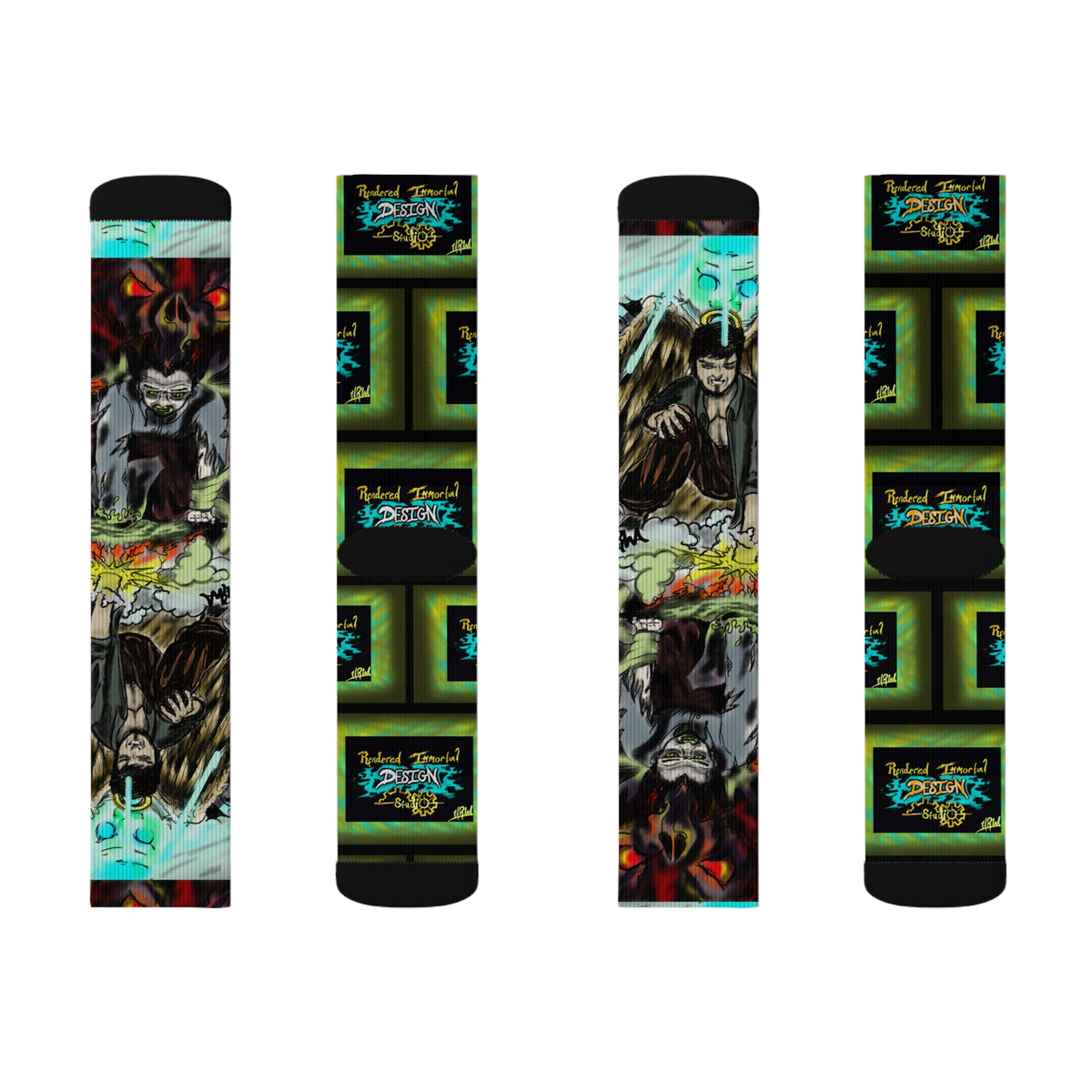Vibrant Graphic Socks - Unique Sublimation Design for Creative Souls