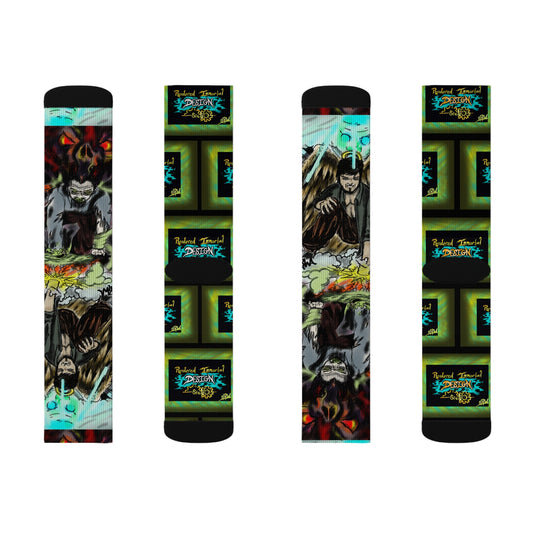 Vibrant Graphic Socks - Unique Sublimation Design for Creative Souls