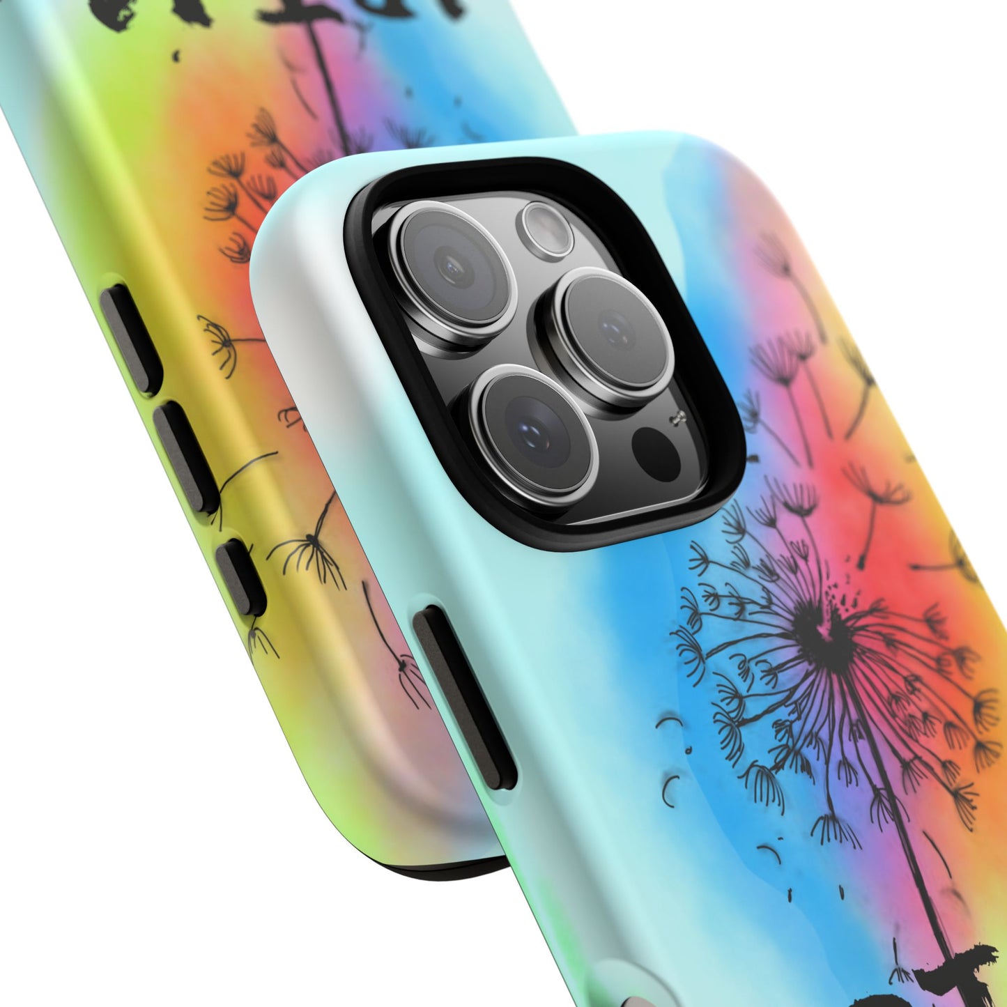 Artistic Phone Case, Vibrant Dandelion Design, Gift for Artists, Colorful Accessory for Creative Souls, Unique Tech Gift