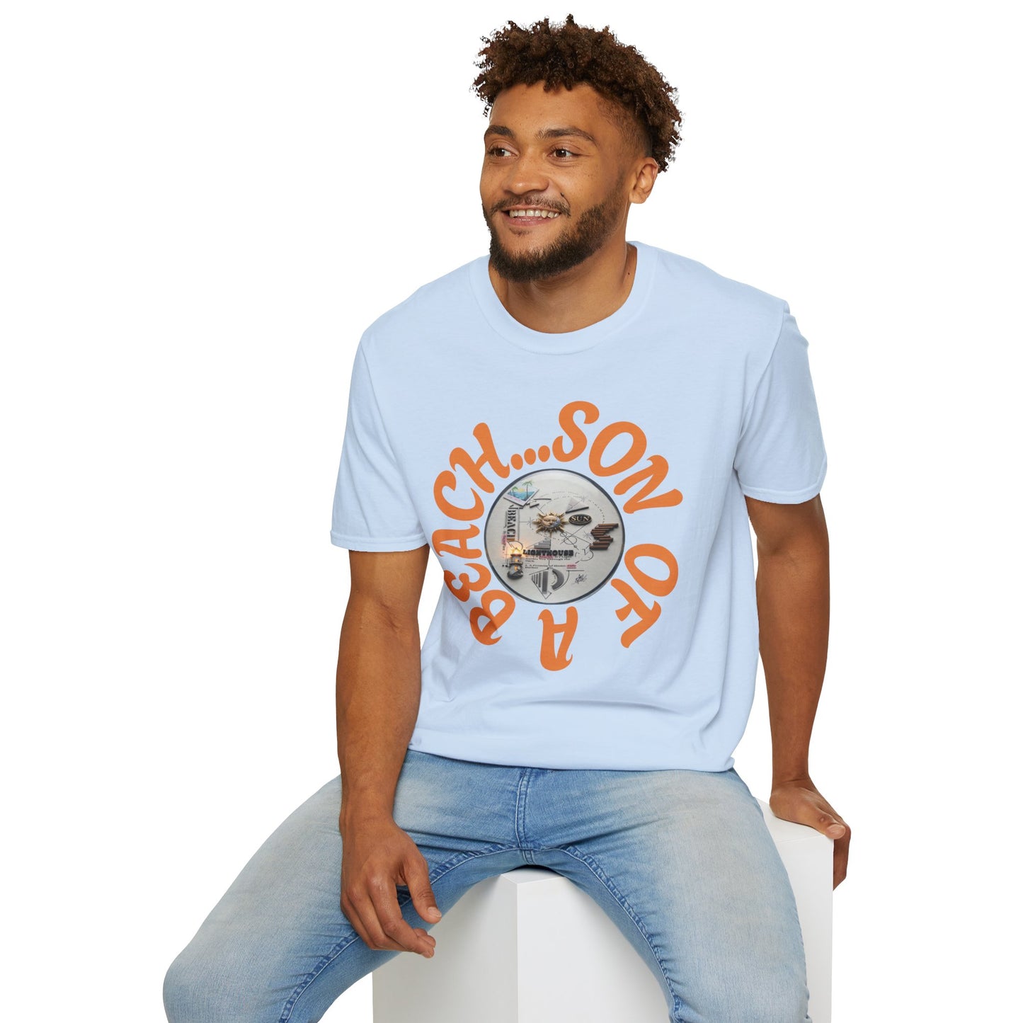 Beach Vibe Graphic T-Shirt — "Beach...Son of a" Retro Surf Design