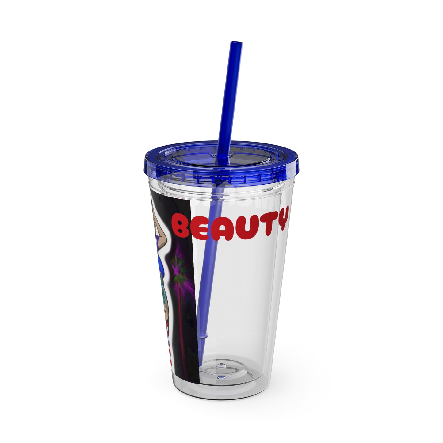 American Beauty Sunsplash Tumbler Accessory for Seasonal Celebrations, 4th of July Drinkware, Summer Parties, Unique Gift Idea, Reusable Straw Mug