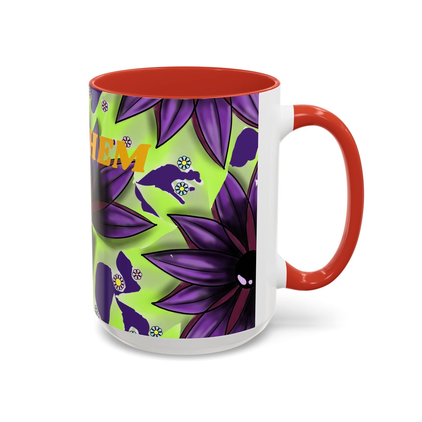 Vibrant Flower Accent Coffee Mug - 11oz & 15oz Semicolon Let Them Design