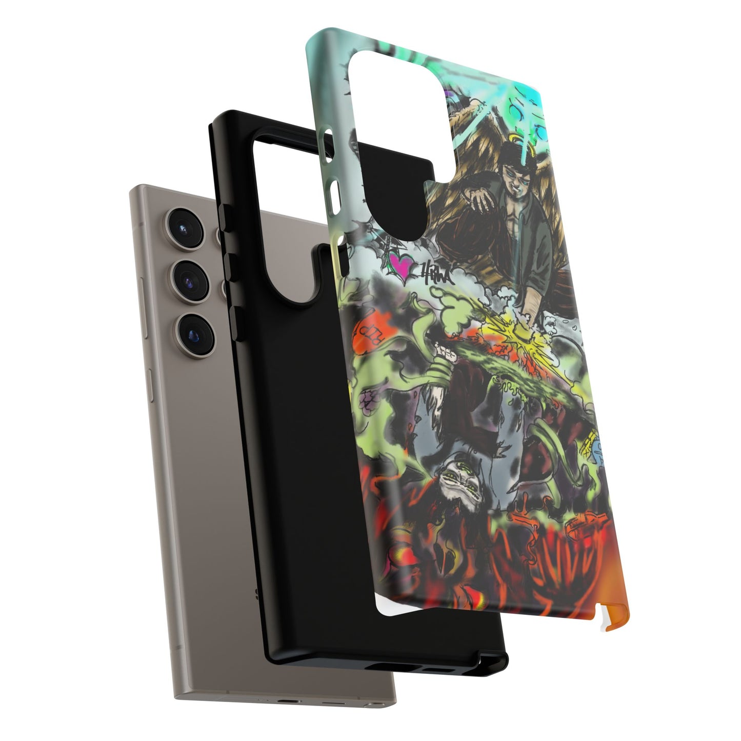 Tough Cases Phone Case, Edgy Art Phone Cover, Unique Gift for Him, Phone Accessories, Halloween Decor