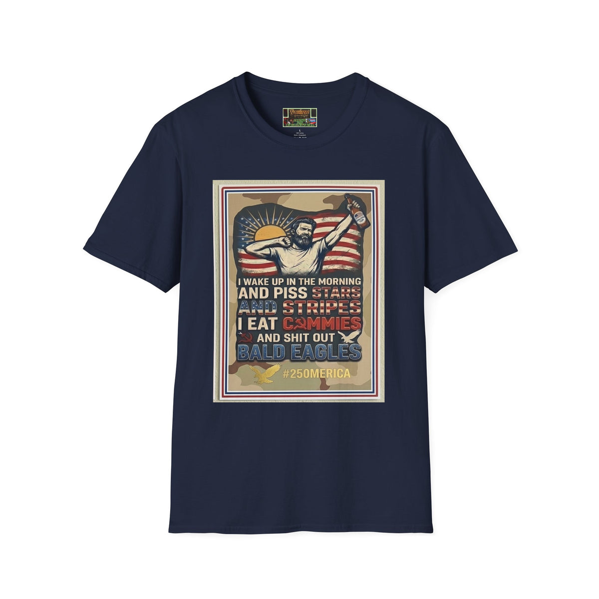 Retro Patriotic T-Shirt — 'I Wake Up in the Morning and Piss Stars' Graphic Tee