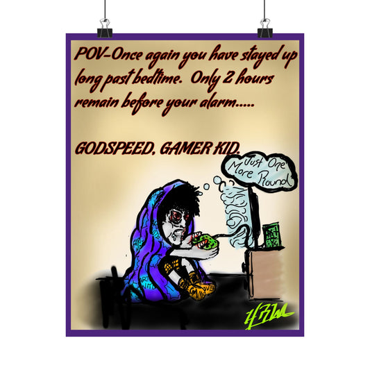 Matte Vertical Posters, Gamer Kid Sleep Deprived Wall Art Print, Gaming Room Decor, Video Game Poster, Teen Bedroom Decoration, Gaming Wall