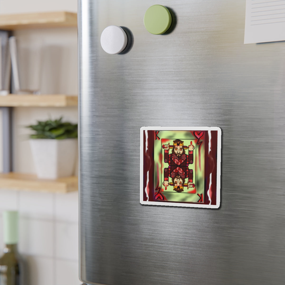 Rebel King Die-Cut Magnet | Funky Card Design for Home Decor & Gifts