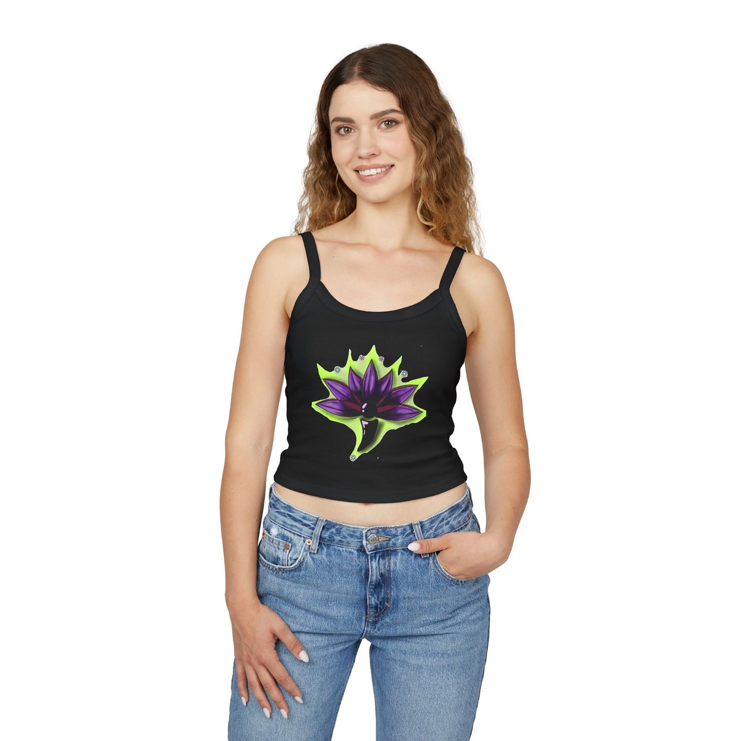 Lotus Flower Spaghetti Strap Tank Top - Boho Chic Women’s Summer Wear