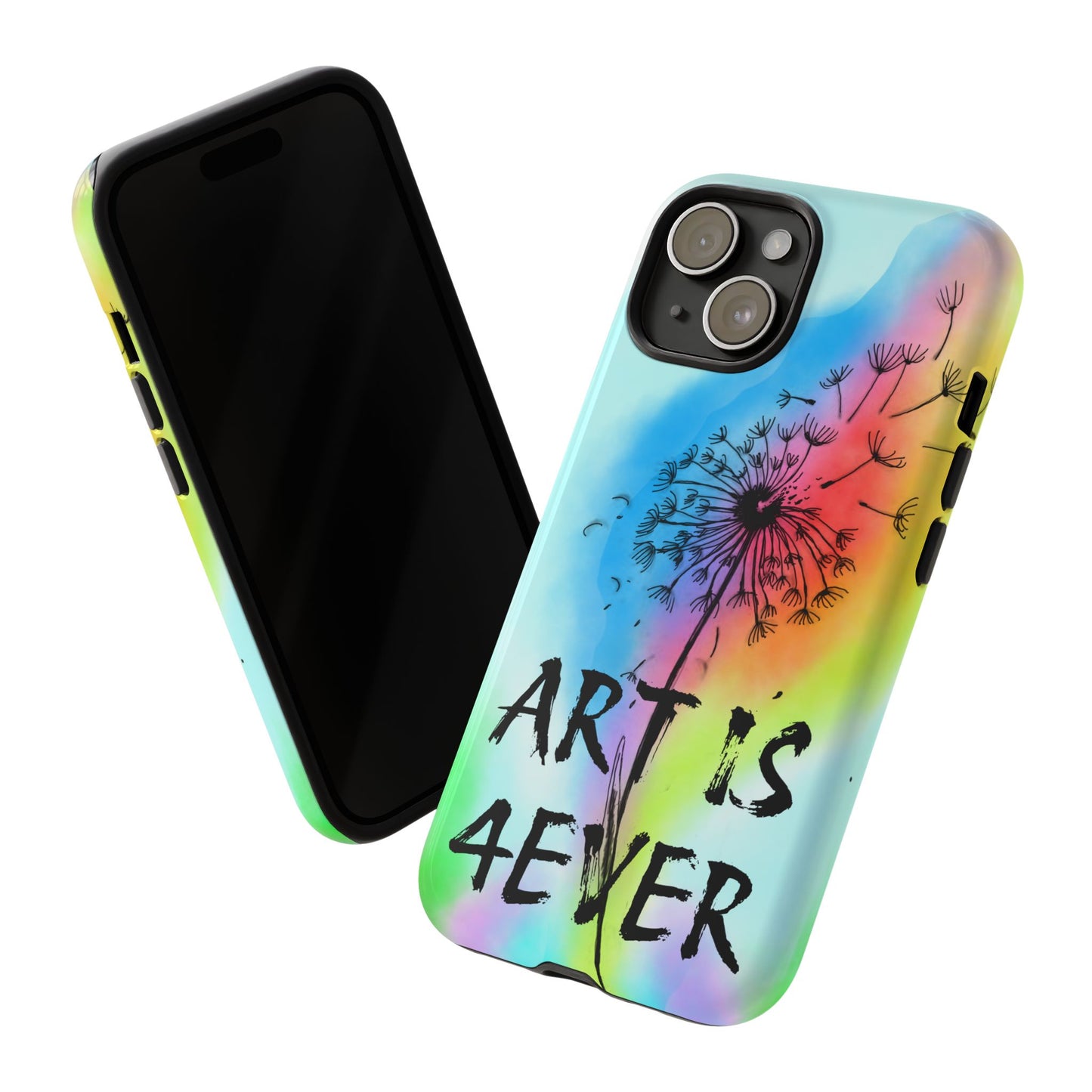 Artistic Phone Case, Vibrant Dandelion Design, Gift for Artists, Colorful Accessory for Creative Souls, Unique Tech Gift