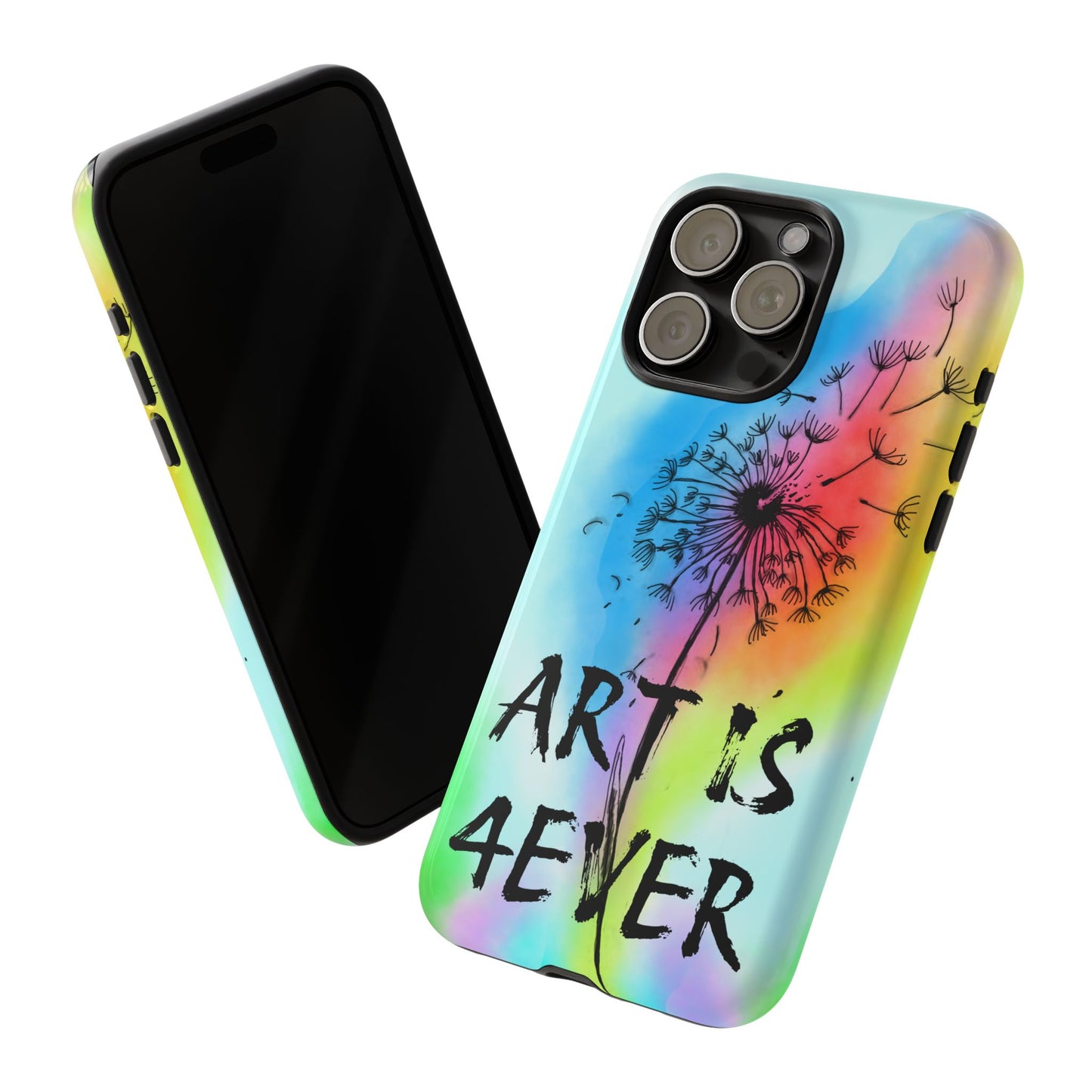Artistic Phone Case, Vibrant Dandelion Design, Gift for Artists, Colorful Accessory for Creative Souls, Unique Tech Gift