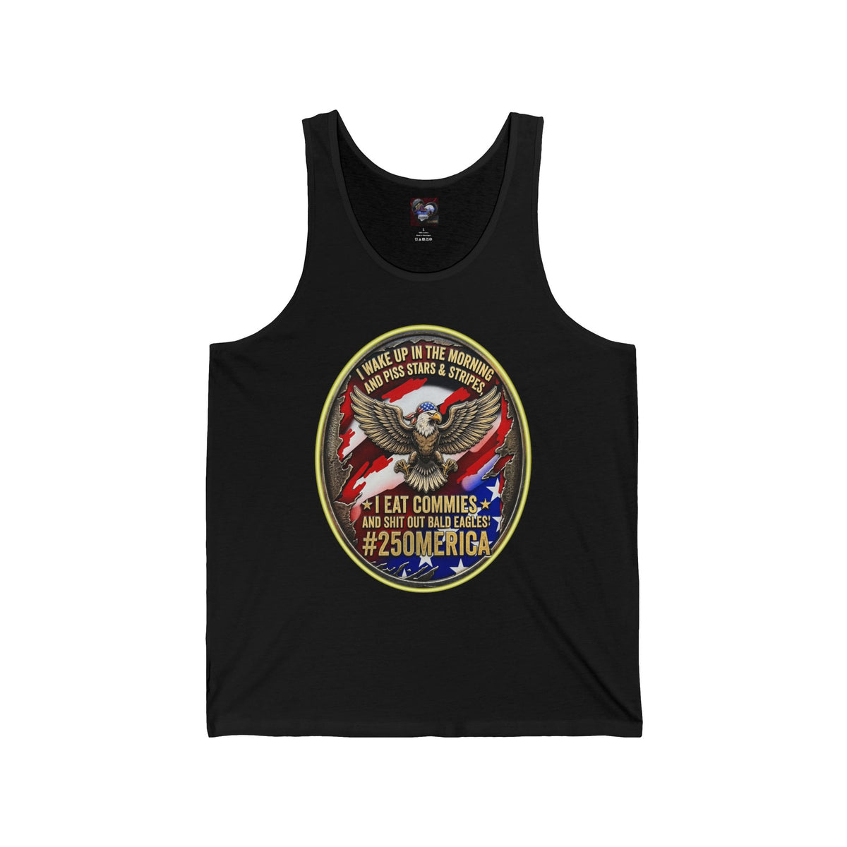 Patriotic Eagle Tank — "I Eat Commies" Vintage USA Graphic Tank Top
